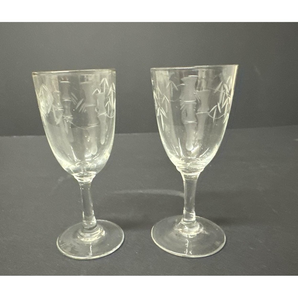 Noritake Bamboo Cordial Glasses 3 5/8" Tiki Bar MCM Japan Vtg 50s Liqueur Shot - Picture 4 of 7